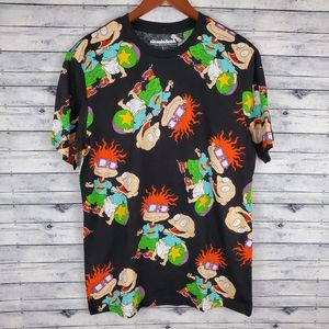 Nickelodeon RugRats Black Men'sTee Shirt Sz Large